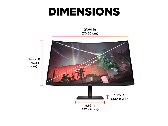 HP Omen 32C 32" QHD 165Hz Curvo Gaming